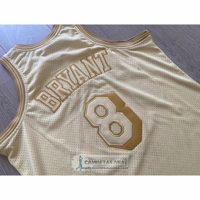 Camiseta Los Angeles Lakers Kobe Bryant NO 8 Mitchell & Ness 1996-97 Oro